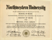 Masters Degree for Michael Paul Gibson
